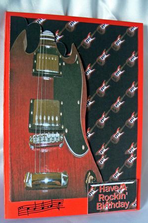 Rock Guitar Mock Envelope Card Sheet by Audrey Wilson