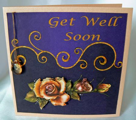 Get Well Square Floral Card by Audrey Wilson