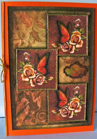 Butterflies and Roses Three Square Quick Card by Audrey Wilson