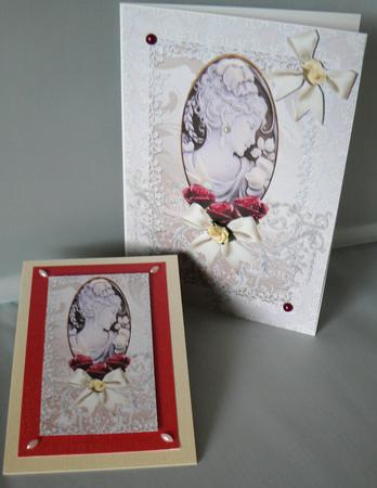 Vintage Cameo in Lace Frame by Audrey Wilson