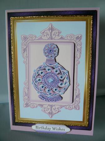 Perfume Bottle in Purple & Gold Frame by Audrey Wilson