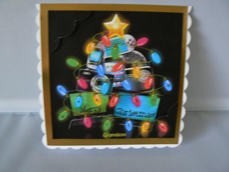 8 x 8 Fun Christmas Gadgets N Gizmos Scalloped Corner Topper by Audrey Wilson