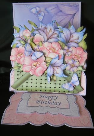 Floral Basket & Butterflies Easel Card Kit by Audrey Wilson