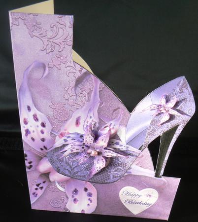 Shape Card Purple Shoes Over the Edge by Audrey Wilson