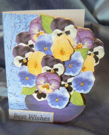 Over the Edge 3D Pansy Card by Audrey Wilson