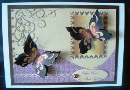 Brown-black Butterflies Various Occasions Card by Audrey Wilson
