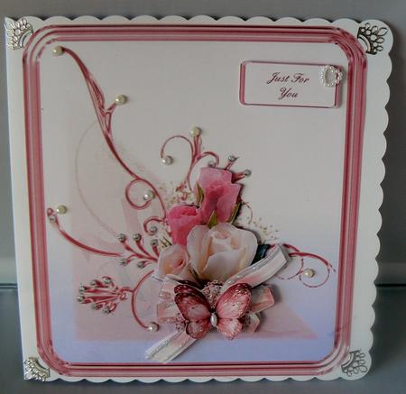 Birthday Rose Spray with Butterfly by Audrey Wilson