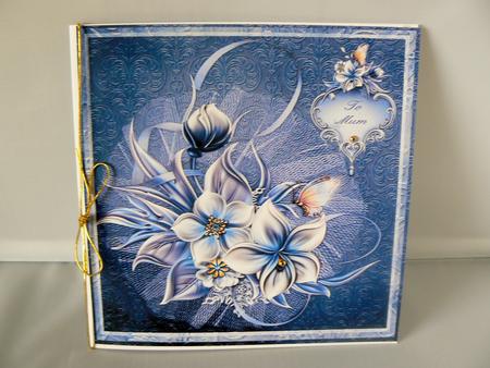 Blue Flowers Bouquet for Mum 8x8 Topper by Audrey Wilson