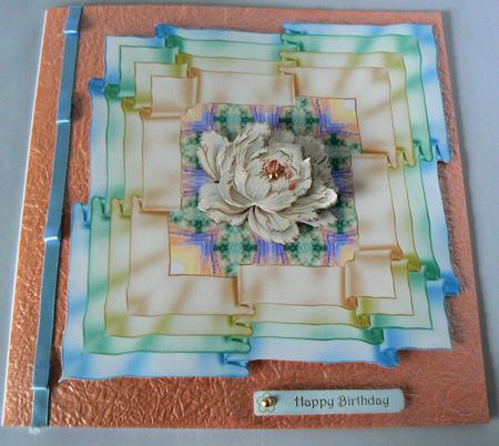 Ribbon Framed Pastel Flower - Choice of Decoupage Colours by Audrey Wilson