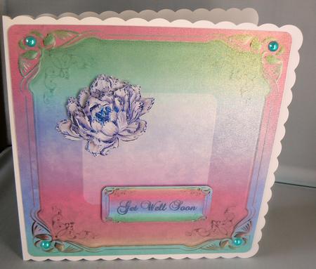 Royal Blue Clematis Delight Insert Panel & Sentiments by Audrey Wilson