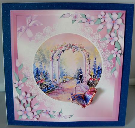 Summer Archway with Lace Frame and Butterflies by Audrey Wilson