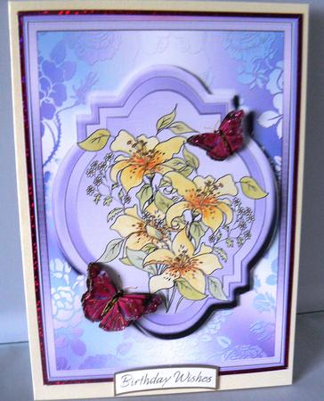 Lilies and Butterflies Watercolour Step by Step Decoupage by Audrey Wilson