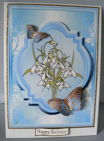 Snowdrops with Butterflies Watercolour Step by Step Decoupag by Audrey Wilson