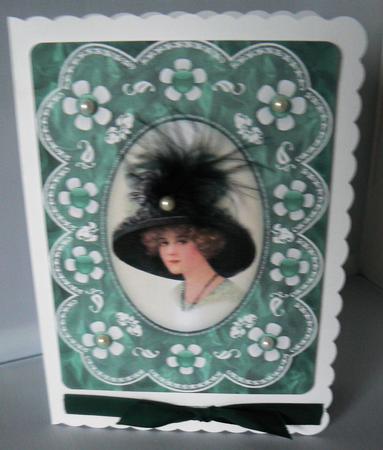 Vintage Beauty 'n Lace A4 Card Front by Audrey Wilson