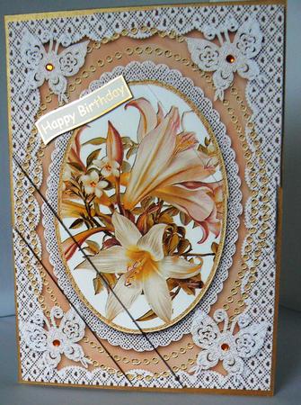 White Lillies Butterfly Lace Duo Corner A5 Stacker by Audrey Wilson