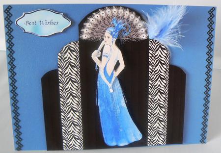 Art-deco Lady 6x6 Card by Audrey Wilson