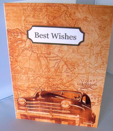 Vintage Tea Vintage Car the Second A4 Backing Paper by Audrey Wilson