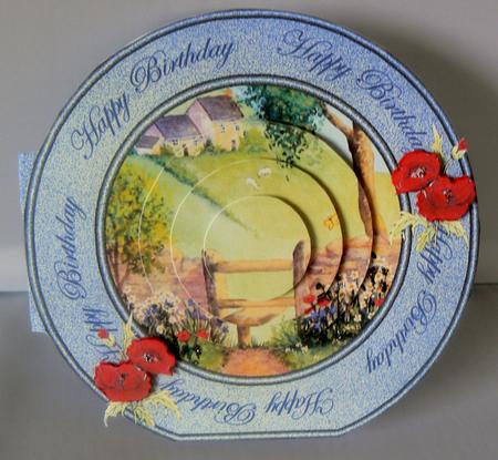 Pretty Poppies Happy Birthday Wordaround Card by Audrey Wilson