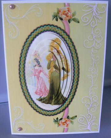 Elegant Victorian Ladies in Sage with Glitter Swirls by Audrey Wilson