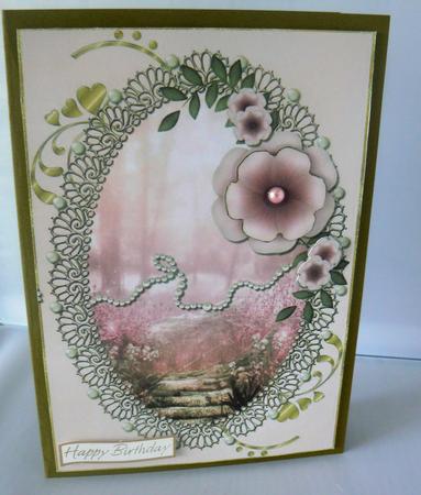 Delicate Floral Card Topper & Stand 2 by Audrey Wilson