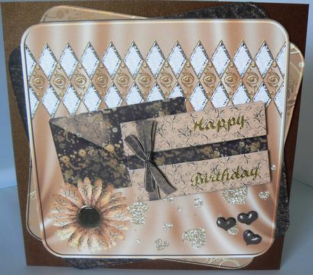 Chocolate Note Twisted Card Front by Audrey Wilson
