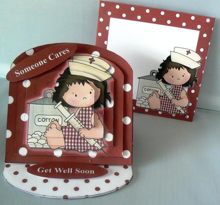 Get Well Nurse Pyramid Easel Card Kit by Audrey Wilson