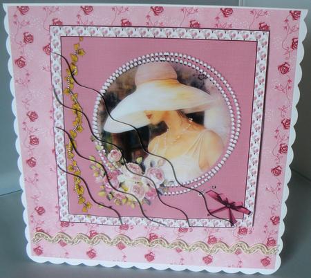 Vintage Lady in Pearl Frame Side Stacker by Audrey Wilson