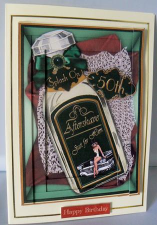 Racing Green Aftershave 50th Birthday Spiral Edge Stacker by Audrey Wilson