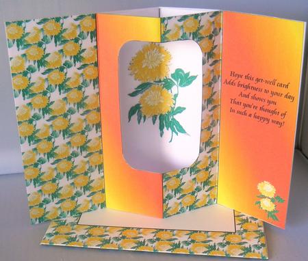 Internal Window Card - Yellow Chrysanths by Audrey Wilson