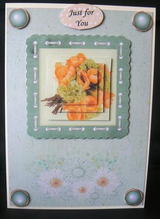 Floral in a Scalloped Frame by Audrey Wilson