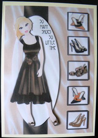 So Many Shoes So Little Time Decoupage Card - Peach by Audrey Wilson