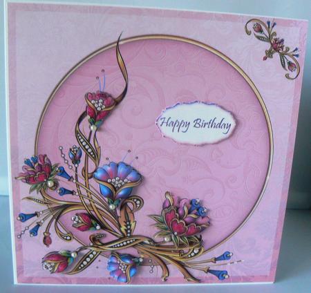 Jewel Flowers Pretty on Pink 8x8inch Step by Step by Audrey Wilson