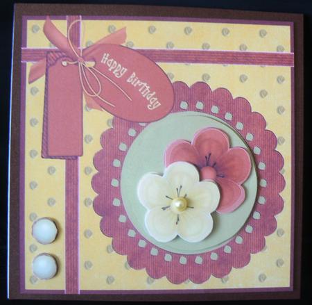 Brown & Yellow Flowers Decoupage by Audrey Wilson
