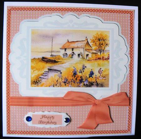 Seaside Cottage Orange - Birthday Thanks Get Well Retirement by Audrey Wilson