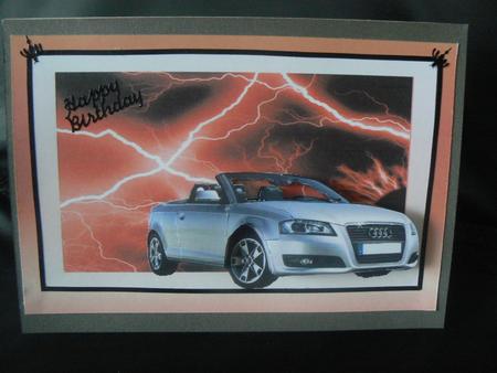Audi Sport on Lightning Background Decoupage by Audrey Wilson