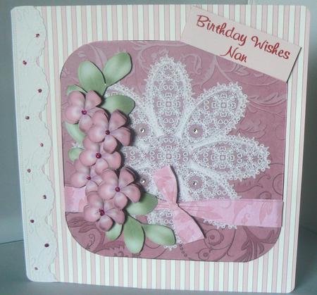 Lacy Damask Card Front by Audrey Wilson
