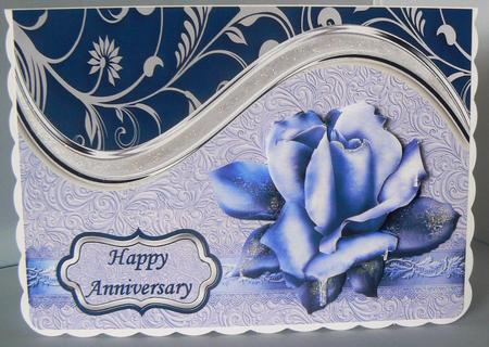Anniversary Winter Rose Card Front by Audrey Wilson