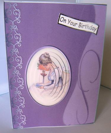 Purple Lady Popout Page Card by Audrey Wilson