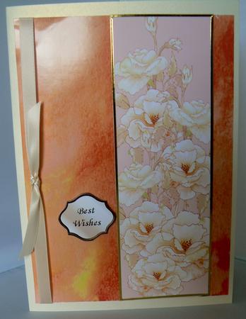 Rose and Crushed Silk Blank Card - Orange Shade by Audrey Wilson