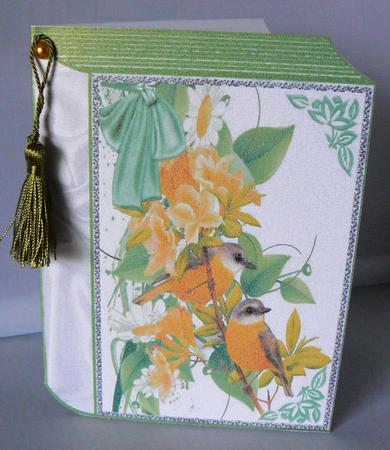 Yellow Birds, with Flowers and Bow Folded Book by Audrey Wilson