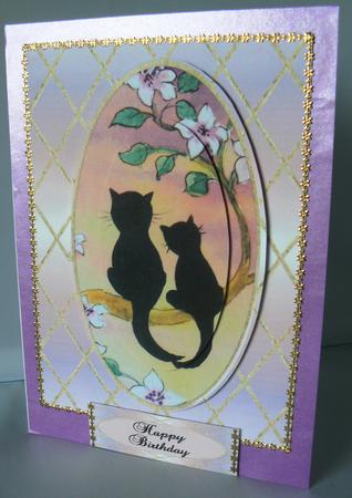 Sweetheart Cats Birthday with Love by Audrey Wilson