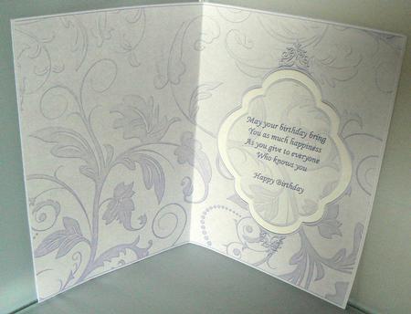 Birthday Insert Lilac Silver for Portrait Cards by Audrey Wilson