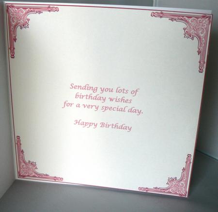 Pink 7.5 x 7.5 Inch Birthday Insert by Audrey Wilson