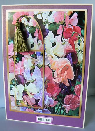 Bookmark Card - Sweetpeas by Audrey Wilson