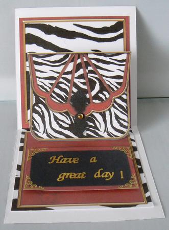 Zebra Print Bag for You Mini 3D Pop-up Card by Audrey Wilson