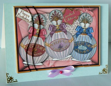 Perfume Trio 7x5in Swirvey Top and Bottom Stacker by Audrey Wilson