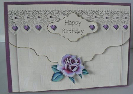 Layered Envelope Purple Roses Card Topper 2 by Audrey Wilson