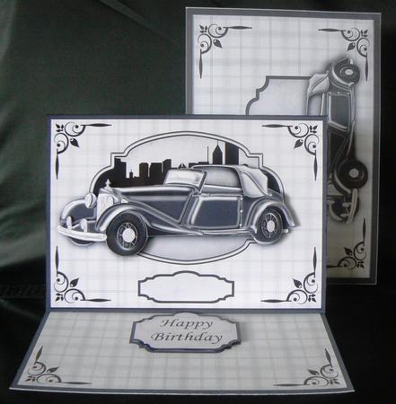 Vintage Car Old But Classic! Easel Card Kit by Audrey Wilson