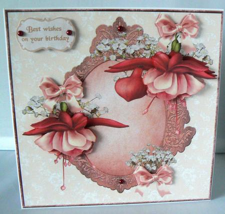 Floral Fuschia Card by Audrey Wilson