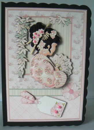 Oriental Lady in Pink Topper & Decoupage by Audrey Wilson
